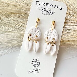 White Gold Drop Earrings